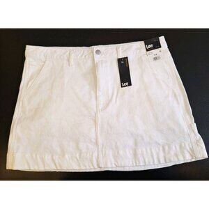 Lee Size 16 White Jean Skirt Mini Length New